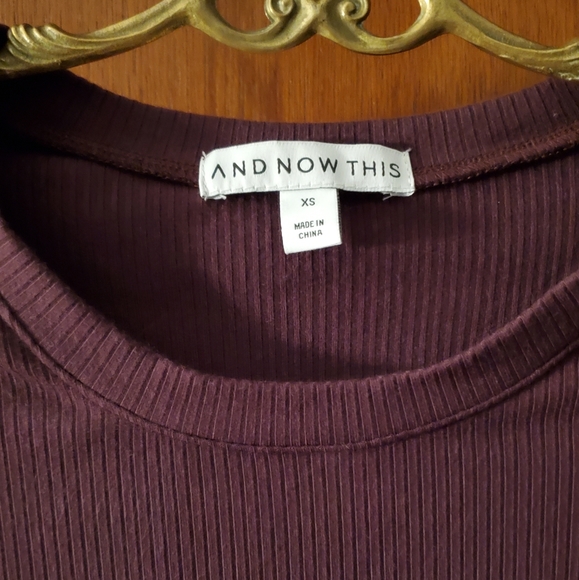 Dark plum exposed seam corset top - Picture 3 of 5